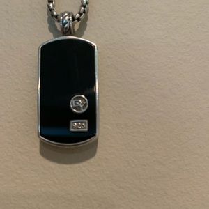 David Yurman Dog Tag with Black Onyx